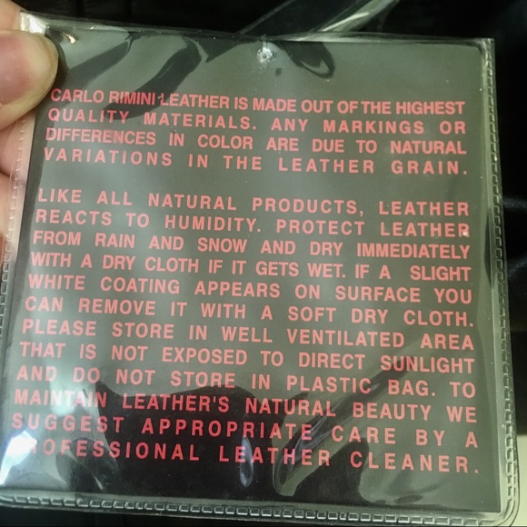 {Carlos Rimini} NWT Black Leather Jacket - Size M - Picture 3 of 8